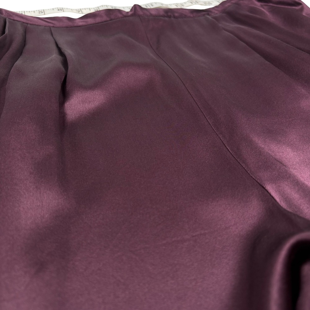 Lane Bryant Womens 22/24 Silk Trousers Plum Purple Pleated Elastic Waist Office - Picture 3 of 16